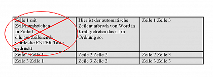 Tabellenbild zur Erluterung der Restriktionen