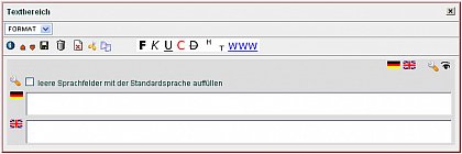 Mehrsprachigkeit im Element "Textbereich"